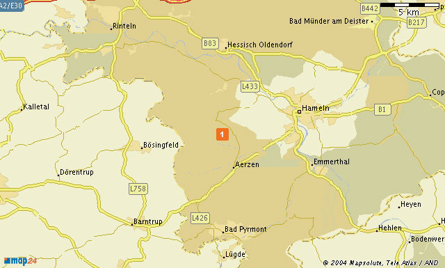 Hameln, Aerzen, Bad Mnder, Barntrup, Bsingfeld und co.